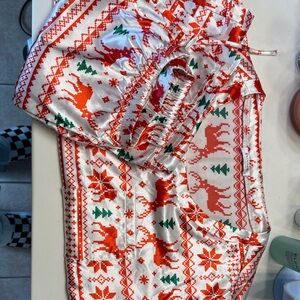 Festive Red and Green Holiday Pajama Set